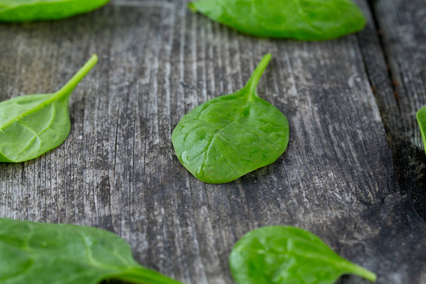 fresh spinach leaves, closeup view - Photo, image