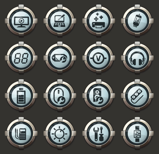 Electronic repair vector icons for user interface design - Διάνυσμα, εικόνα