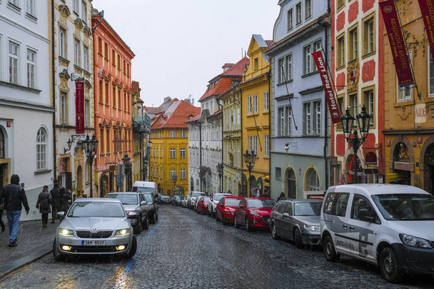 Prague, Czech Republic - November, 20, 2018: cars on a parking in Prague - Fotografie, Obrázek