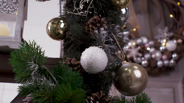 Christmas speelgoed op winter boom. Gelukkig Nieuwjaar - Video