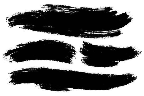 Vector set of hand drawn brush strokes, stains for backdrops. Monochrome design elements set. One color monochrome artistic hand drawn backgrounds. - Vector, Image