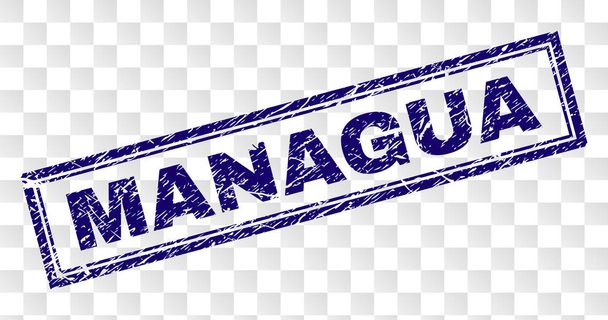 Grunge MANAGUA Rectangle Stamp - Vector, Imagen