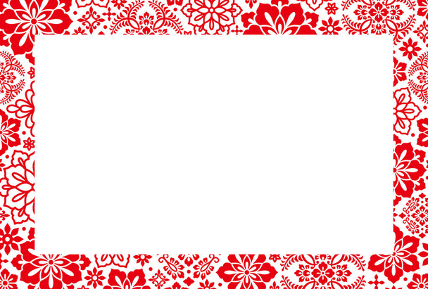 Chinese new year card. Chinese flower frame. - Διάνυσμα, εικόνα