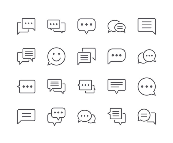 Set minimo di icona della linea di bolle di chat. Colpo modificabile
 - Vettoriali, immagini