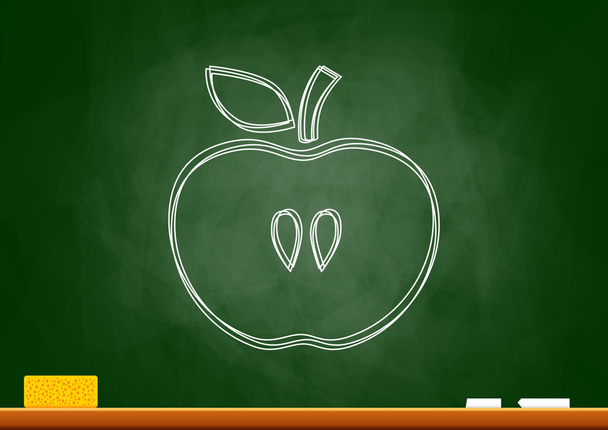 Рисунок яблока на доске
 - Вектор,изображение