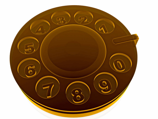 Brown phones disk on the white background, 3D illustration. - Фото, зображення