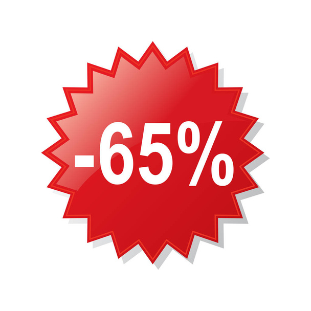 Discount 65 percent - stock vector - Vector, Image