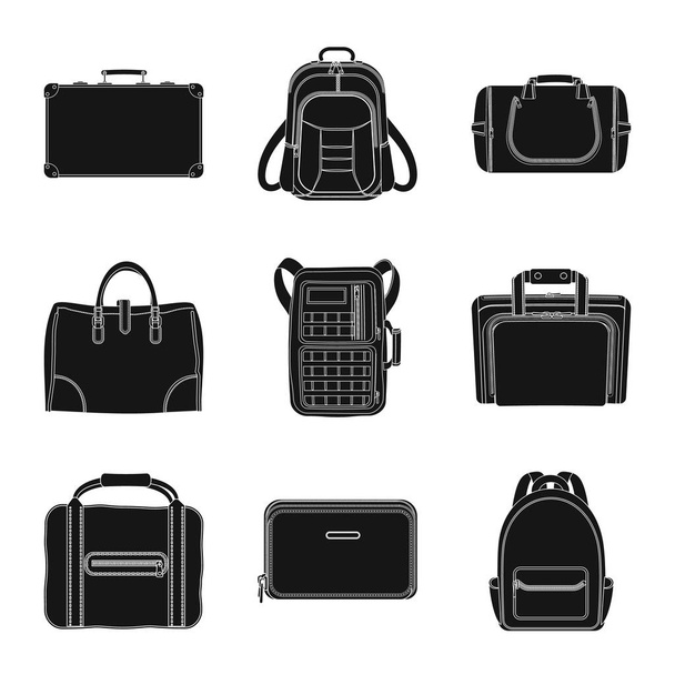 Isolated object of suitcase and baggage icon. Collection of suitcase and journey stock vector illustration. - Вектор,изображение