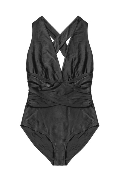 Black elegant swimming suit isolated over white - 写真・画像