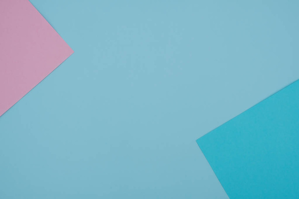 Azul e rosa pastel cor papel geométrico plano leigos fundo
 - - Foto, Imagem