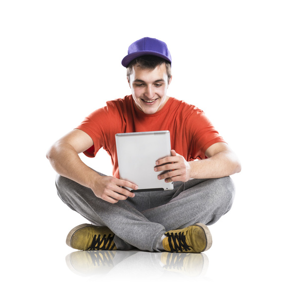 Young man with tablet - Foto, Imagem