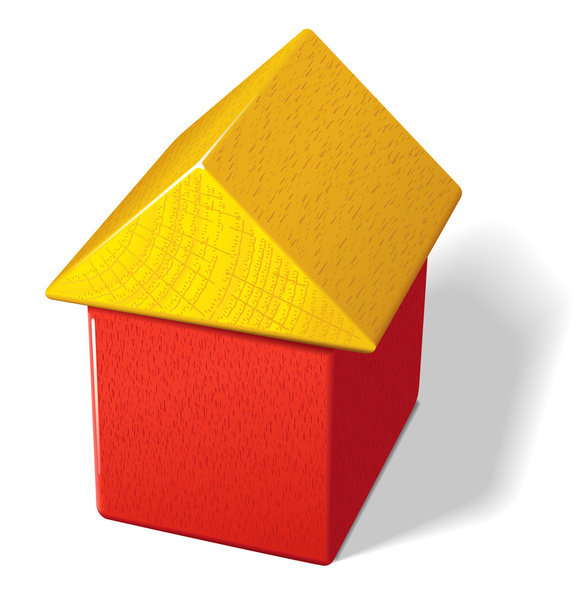 Toy block house - Vector, Image