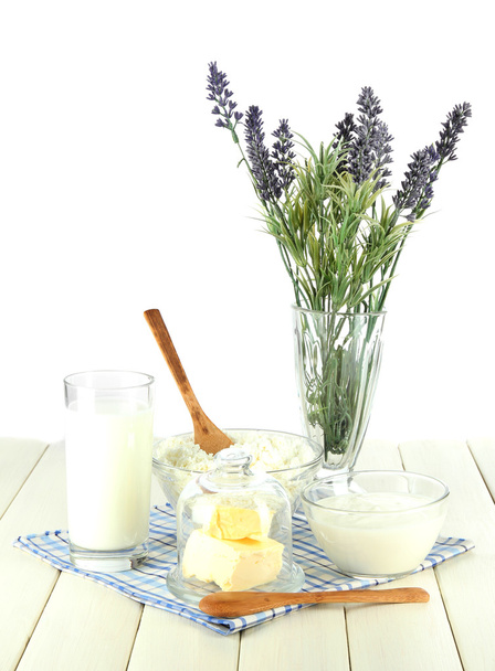 Dairy products on a light background - Foto, afbeelding