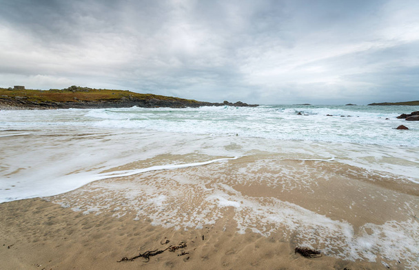 Stormy day a Mealista beach near Uig on the west coast of the Isle of Lewis in the Outer Hebrides - Photo, Image