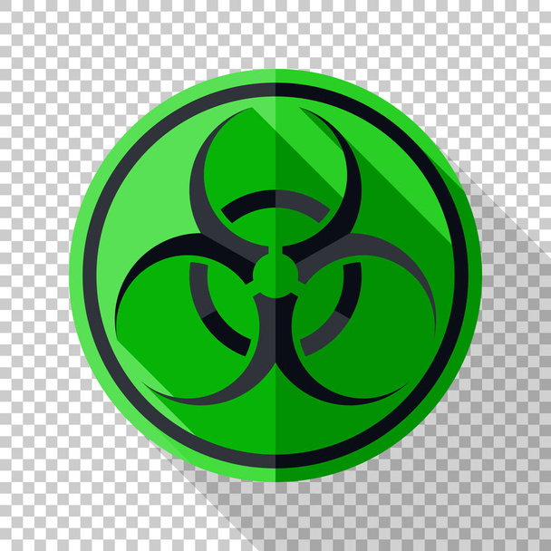 icône Biohazard dans un style plat avec une ombre longue sur fond transparent
 - Vecteur, image
