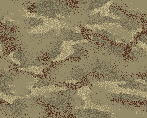 Waldcamouflage nahtloses Muster. Splash (gesprühte) Textur. grüne, braune und beige Farbe. - Vektor, Bild