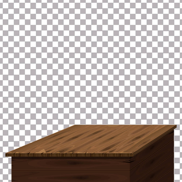 Holztisch auf isoliertem Hintergrund. Vorlage, Möbel, Vektor - Vektor, Bild