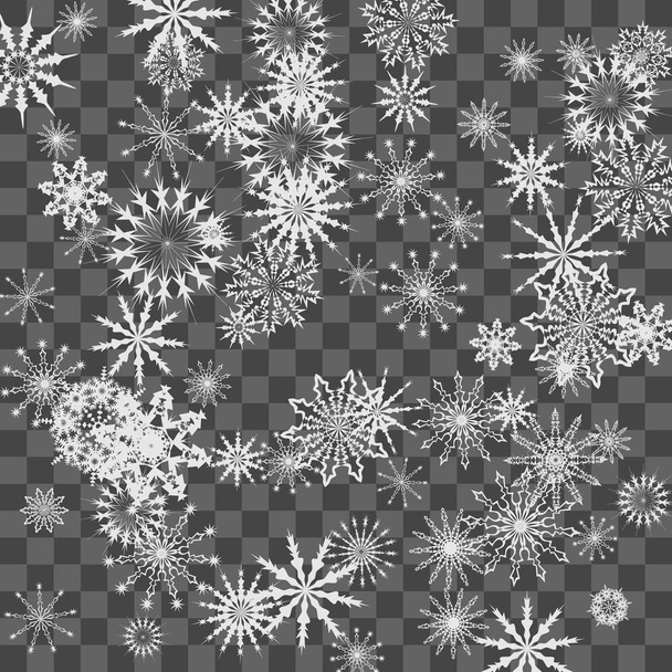 Νιφάδες χιονιού πέφτουν στο παρασκήνιο. Χειμώνα διάνυσμα φόντο. Η επίδραση της διακόσμησης νιφάδες χιονιού. Τις χειμερινές διακοπές. Κατάλληλο για χριστουγεννιάτικων καρτών, banner ή αφίσα. EPS 10 - Διάνυσμα, εικόνα