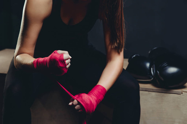 girl athlete Boxing MMA - Photo, Image