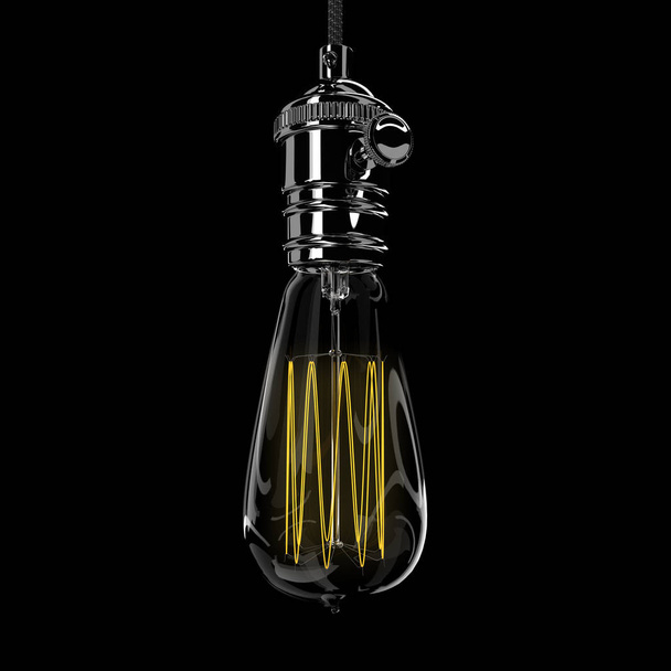 Lámpara de luz brillante vintage realista. Renderizado 3D
 - Foto, Imagen