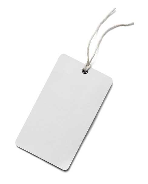 Beyaz arkaplanda bir fiyat etiketi notunu kapat - Fotoğraf, Görsel