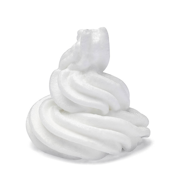 primer plano de una crema batida blanca sobre fondo blanco
 - Foto, imagen