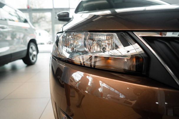 The headlamp of a modern prestigious car from a close angle - Photo, Image