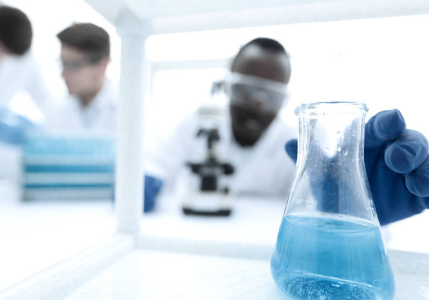background image of scientists in the chemical laboratory - Photo, Image