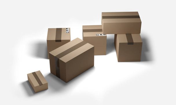 пакунки доставки 3d-ілюстрація
 - Фото, зображення