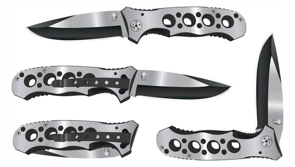 Skládací nůž ocel 2 strana - Vektor, obrázek