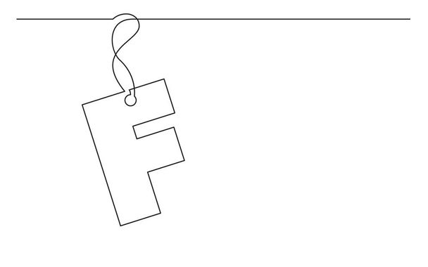 Kontinuierliche Linienzeichnung von Alphabet-Buchstaben-Etikettendesign - Vektor, Bild