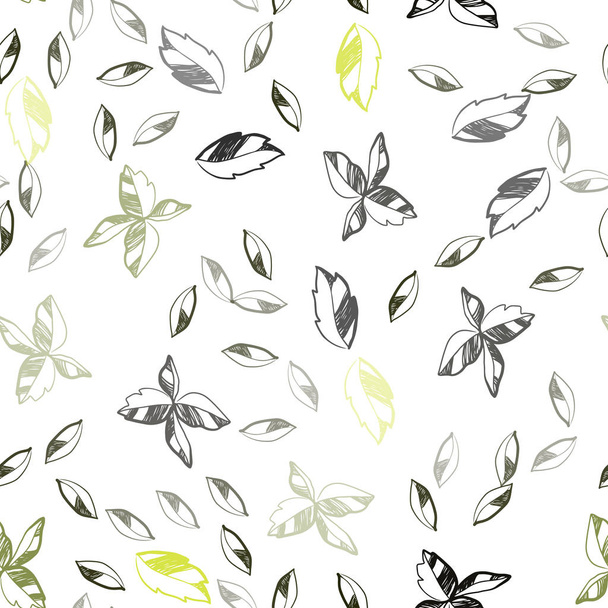 Dark Green, Yellow vector seamless abstract design with leaves. Colorful illustration in doodle style with leaves. Trendy design for wallpaper, fabric makers. - Διάνυσμα, εικόνα