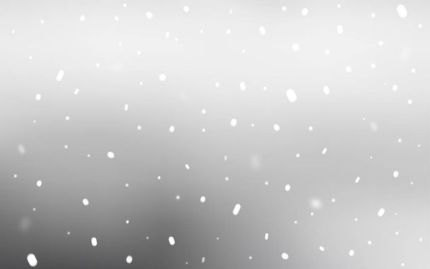 クリスマス雪の結晶ライト グレー ベクトル パターン。グラデーションで抽象的な背景をぼかした写真に雪が降る。あなたのビジネス広告の新年デザイン. - ベクター画像