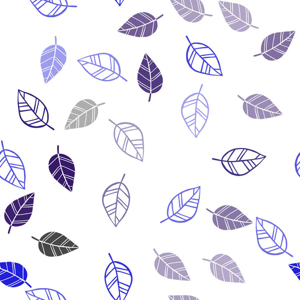 ライトピンクは、ベクトルの葉でシームレスな自然を背景に青い。抽象的なテンプレートに落書きを装飾的な図は。壁紙、ファブリックのメーカーのトレンディなデザイン. - ベクター画像