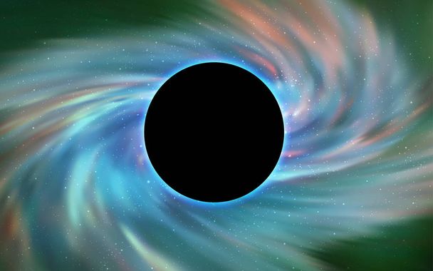 Modelo de vetor BLUE claro com um buraco negro, espaço. Ilustração colorida gradiente com um buraco negro, estrelas. Modelo para vendas Black Friday
. - Vetor, Imagem