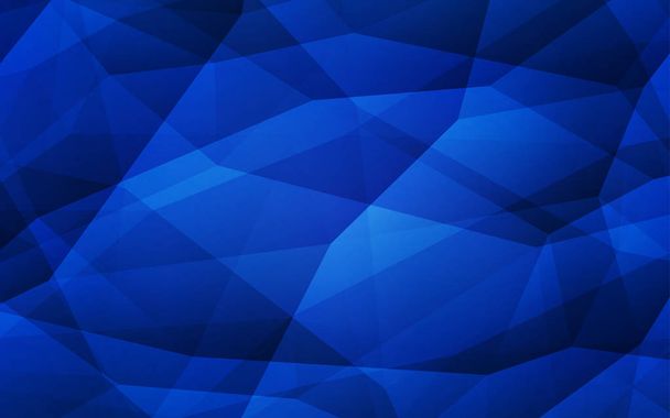 Dark BLUE vector polygon abstract backdrop. Glitter abstract illustration with an elegant triangles. A completely new design for your leaflet. - Vector, Image