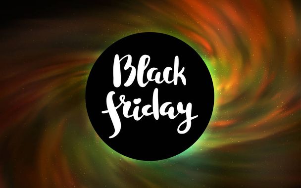 Dark Orange vector texture with a black hole, galaxy. Decorative design in space style with a black hole. Template for Black Friday sales. - Vector, Image
