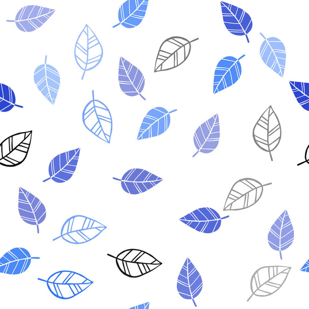 Világos kék vektor zökkenőmentes absztrakt design levelek. Színes illusztráció doodle stílusban levelekkel. Tervezés, textil, szövet, háttérképek. - Vektor, kép