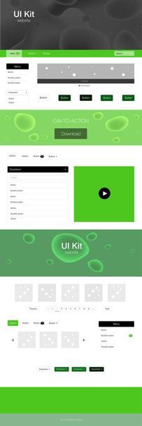 Темно-зеленый векторный дизайн ui kit с изогнутыми кругами. Красочная иллюстрация в абстрактном стиле Мемфиса с градиентом. Этот пример для вашего веб-сайта
. - Вектор,изображение