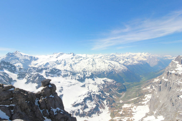 Mt. Titlis, Switzerland From the viewpoint  360 degree panoramic, the popular tourist attractions of Switzerland. - Foto, imagen
