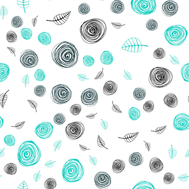 Light Green vector seamless doodle texture with leaves and flowers. Creative illustration in blurred style with leaves, flowers. Pattern for trendy fabric, wallpapers. - Vector, imagen