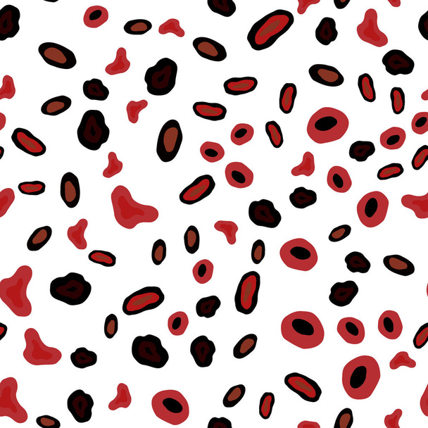 濃い赤はベクトル円でシームレスなテンプレートです。輝くカラフルな抽象的な円のセットのイラストです。ファブリック、壁紙のデザインのパターン. - ベクター画像