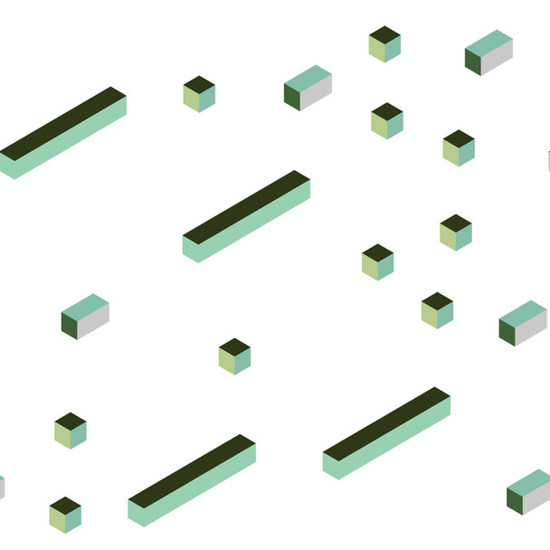 Світло-зелений вектор безшовний, ізометричний фон з прямокутниками. Сучасна абстрактна ілюстрація з різнокольоровими прямокутниками. Візерунок для дизайну тканини, шпалер
. - Вектор, зображення