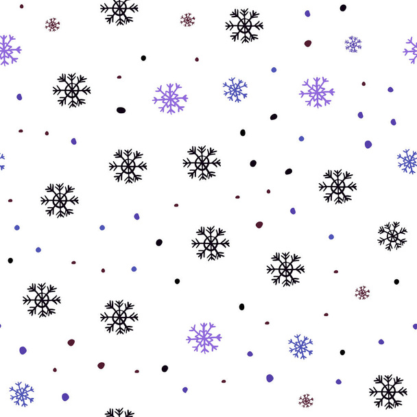 Blu scuro, modello senza cuciture vettore rosso con fiocchi di neve di Natale. Brillante illustrazione colorata con neve in stile natalizio. Modello per la progettazione di tessuto, sfondi
. - Vettoriali, immagini