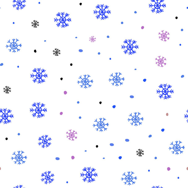 Lehké barevné vektorové bezproblémové rozložení s jasně sněhové vločky. Barevné vločky s přechodem na abstraktní pozadí. Vzor pro design látky, tapety. - Vektor, obrázek
