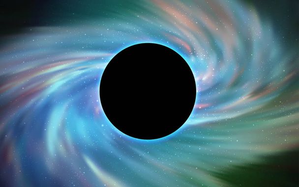 Világoskék, zöld vektoros mintát egy fekete lyuk, csillagok. Színátmenet színes illusztráció egy fekete lyuk, a csillagok. Hátteret hirdetések, szórólapok, fekete péntek. - Vektor, kép