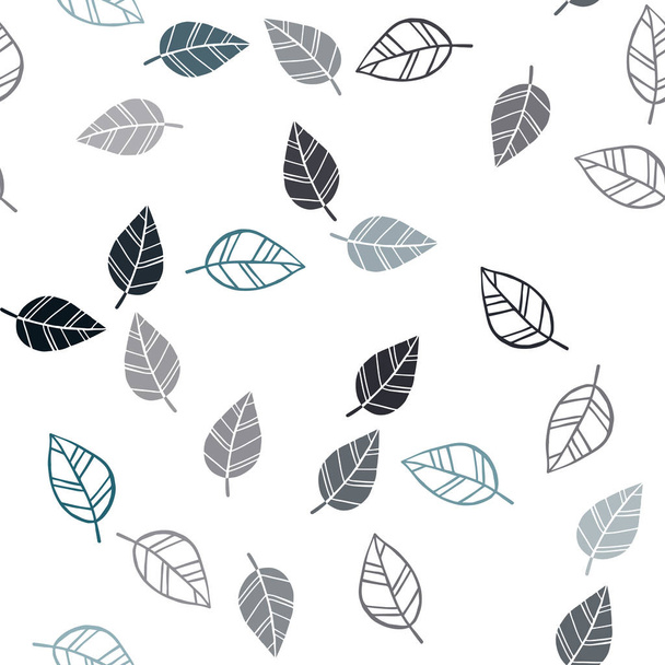 Dark BLUE vector seamless natural backdrop with leaves. Brand new colored illustration in blurry style with leaves. Template for business cards, websites. - Vector, Image