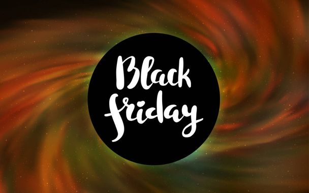 Light Orange vector template with a black hole, space. Colorful black hole with shining night sky stars. Black Friday design for ads, commercials. - Vector, Image