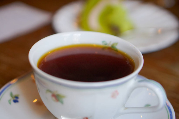 Green Tea Roll With coffee - Foto, Bild