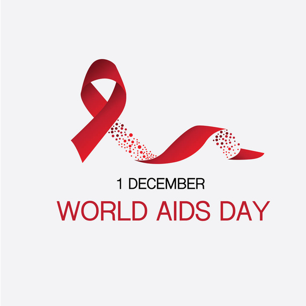 1 Dezembro Dia Mundial da SIDA, fita e texto com fundo de design vermelho. fita e sangue
 - Vetor, Imagem